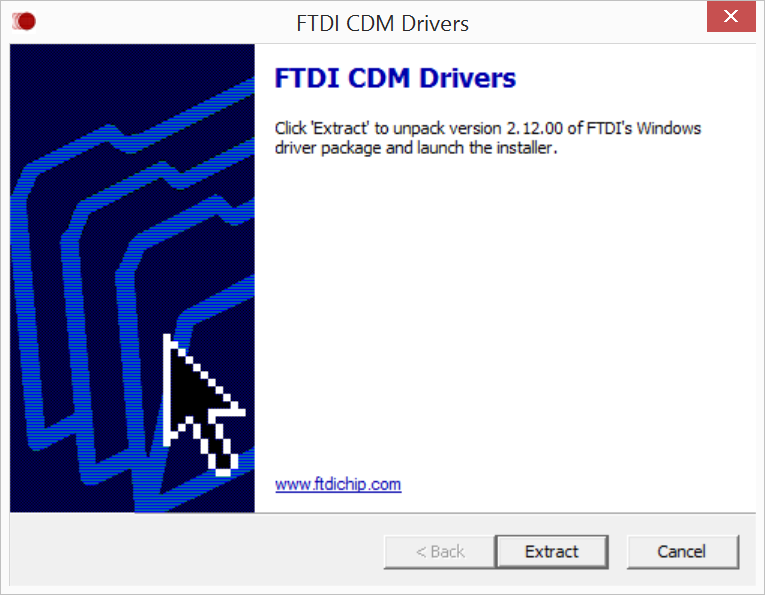 FTDI CDM Drivers installer wizard