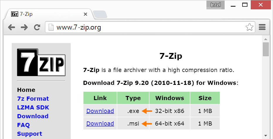 install 7zip windows