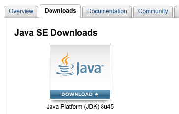 Oracle Java download page for Windows