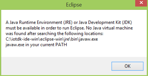 No Java message on Windows