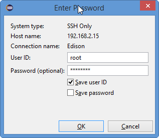 Enter the Edison password
