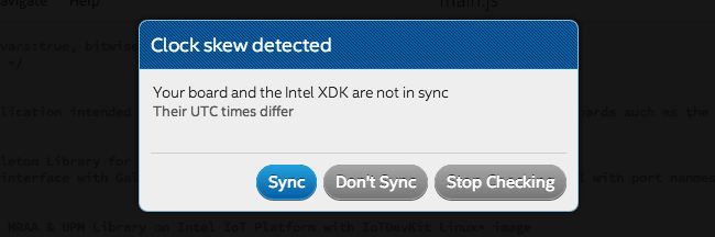 "Clock skew detected" error popup