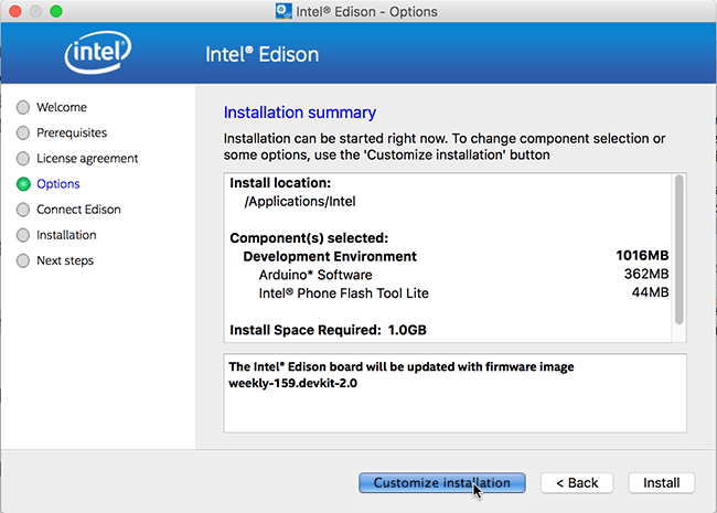 "Installation Summary" screen