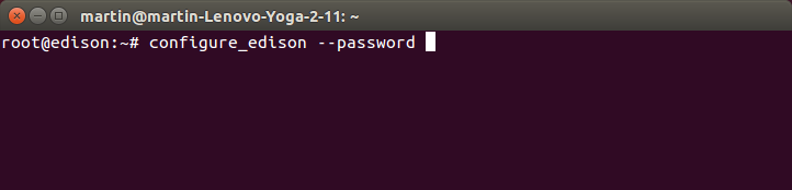 screen shot of password setup